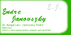 endre janovszky business card